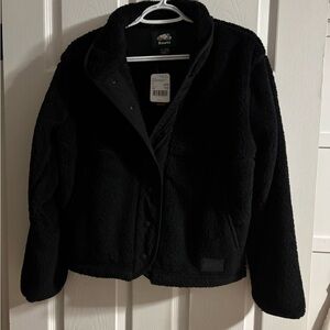 Roots Black Sherpa Jacket NWT